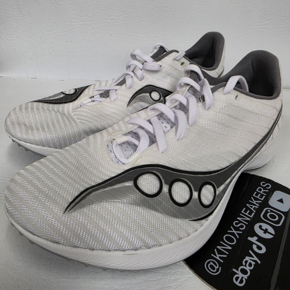 Saucony Velocity MP Track Spikes White Silver S29099-01 Men's Size 10.5